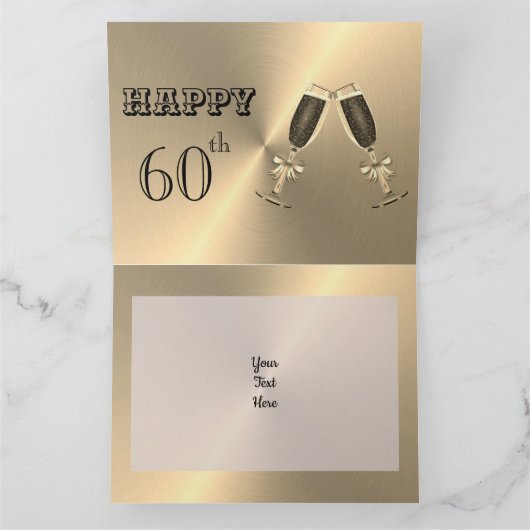 Persoonlijke 60e verjaardagskaart voor hem kaart (Binnen)