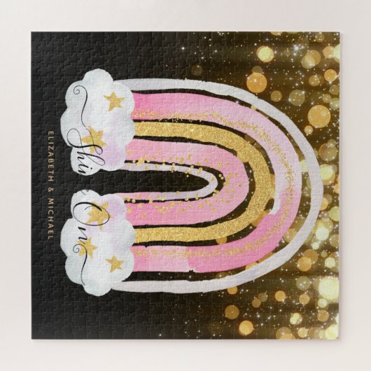 Persoonlijke 676-delige JIGSAW Kerstregenboog Ji Legpuzzel (Horizontaal)