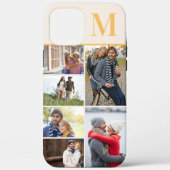 Persoonlijke 6 Foto Collage Crème Geel Case-Mate iPhone Case (Achterkant)
