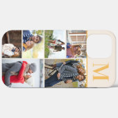 Persoonlijke 6 Foto Collage Crème Geel Case-Mate iPhone Case (Achterkant (horizontaal))