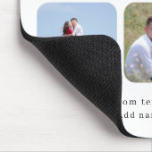 Persoonlijke 6 foto-collage met aangepaste tekst muismat (Hoek)