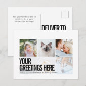 Persoonlijke 6 foto's Moderne Universele Groet Briefkaart (Voorkant / Achterkant)