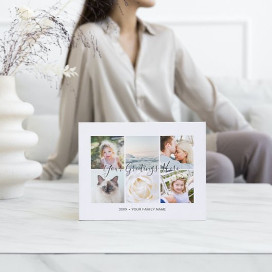 Persoonlijke 6 foto's Universele Groeten Ansichtka Briefkaart