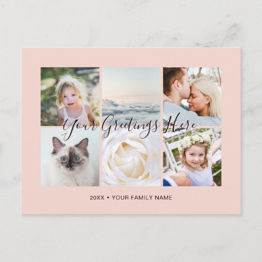 Persoonlijke 6 foto's Universele Groeten Briefkaart (Voorkant)