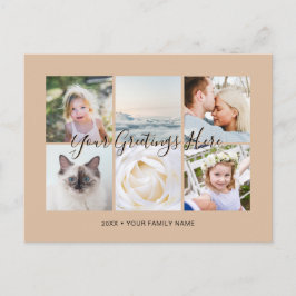 Persoonlijke 6 foto's Universele Groeten Briefkaart