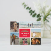 Persoonlijke 6-fotoserie Collage Kerstmis Feestdagenkaart (Staand voorkant)