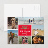 Persoonlijke 6-fotoserie Collage Kerstmis Feestdagenkaart (Voorkant / Achterkant)