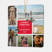Persoonlijke 6-fotoserie Collage Kerstmis Keramisch Ornament (Links)