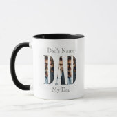 Persoonlijke 6 papa foto, naam, vader van het jaar mok (Links)
