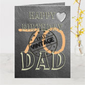 Persoonlijke 70e verjaardagskaart voor vader kaart (Gele Bloem)