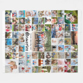 Persoonlijke 74 Foto Collage Editable Color Fleec Fleece Deken (Voorkant (Horizontaal))