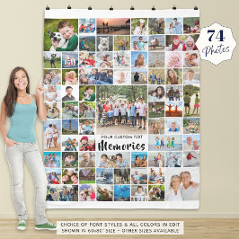 Persoonlijke 74 Foto Collage Editable Color Fleec Fleece Deken