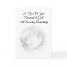 Persoonlijke 75ste huwelijksverjaardag witte roos