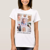 Persoonlijke 7 foto collage met aangepaste tekst t-shirt (Voorkant)
