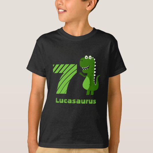 Persoonlijke 7e verjaardag Dinosaur T-shirt (Voorkant)