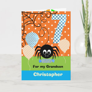 Persoonlijke 7e verjaardag Halloween voor kleinzoo Kaart