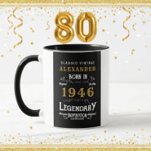 Persoonlijke 80e verjaardag Geboren 1946 Vintage Z