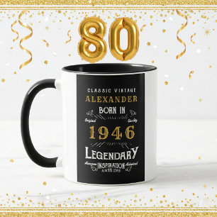 Persoonlijke 80e verjaardag Geboren 1946 Vintage Z Mok