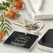 Persoonlijke 80e verjaardag Legende 1946 Vintage Sleutelhanger (Voorkant Rechts)