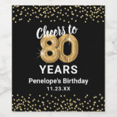 Persoonlijke 80e verjaardag wijn etiket (Enkel label)