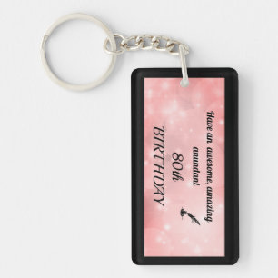 Persoonlijke 80ste verjaardag acrylen sleutelhange sleutelhanger