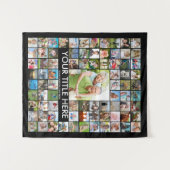 Persoonlijke 81 Foto Collage Op Maat Gemaakte Kleu Wandkleed (Voorkant (horizontaal))