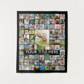 Persoonlijke 81 Foto Collage Op Maat Gemaakte Kleu Wandkleed (Voorkant)