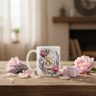Persoonlijke 85e verjaardag Oma mok bloem theeset 