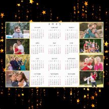 Persoonlijke 8 familiefoto collage 2025 kalender