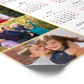 Persoonlijke 8 familiefoto collage 2025 kalender poster (Hoek)