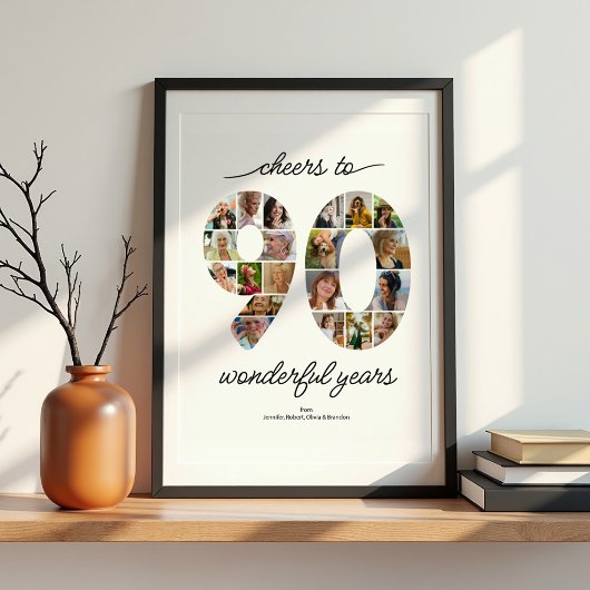 Persoonlijke 90 Foto Collage Viering Poster