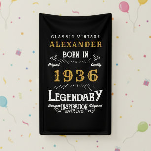 Persoonlijke 90e verjaardag 1936 Vintage Legende Spandoek