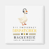 Persoonlijke 911-dispatch-eend Met Headset Magneet (Voorkant)