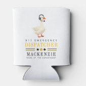 Persoonlijke 911-dispatch Goose Met Headset Blikjeskoeler (Achterkant)