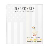 Persoonlijke 911-dispatch Goose Met Headset Notitieblok (Voorkant)
