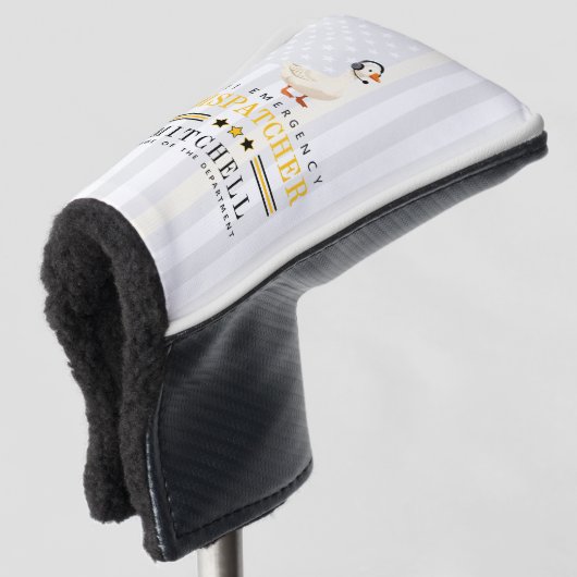 Persoonlijke 911-dispatchgans met hoofdtelefoon golfheadcover (3/4 voorkant)