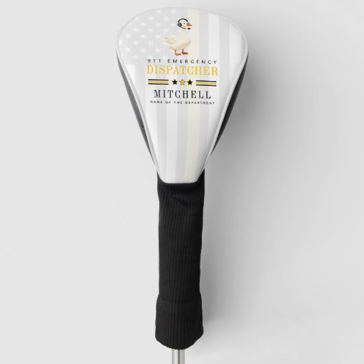 Persoonlijke 911-dispatchgans met hoofdtelefoon golfheadcover (Voorkant)