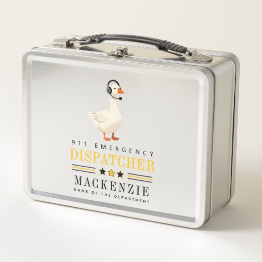 Persoonlijke 911 telefoniste gans met headset (Voorkant)