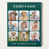 Persoonlijke 9 Foto Collage Trendy Emerald Green Planner (Achterkant)