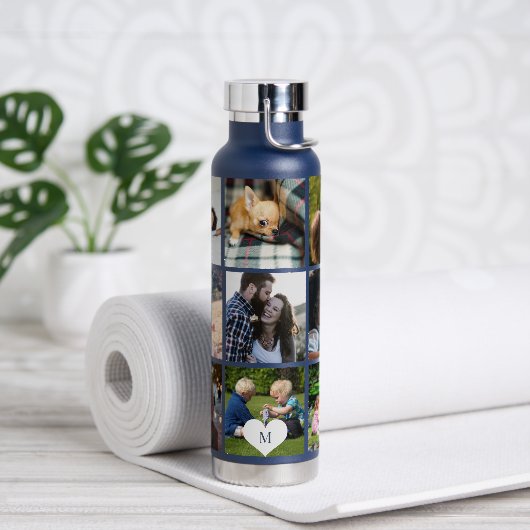 Persoonlijke 9 foto's met monogram waterfles (Yoga)