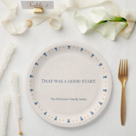 Persoonlijke 9" Pasen Seder Eettafelbord in Set Papieren Bordje
