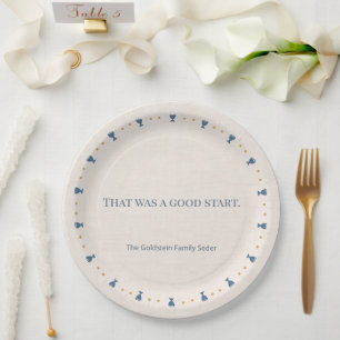 Persoonlijke 9" Pasen Seder Eettafelbord in Set Papieren Bordje