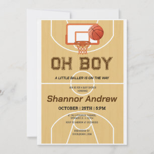 Persoonlijke A Little Baller Basketbal Baby Shower Kaart
