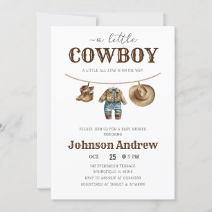 Persoonlijke A Little Cowboy Baby shower Uitnodigi Kaart
