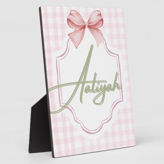 Persoonlijke Aaliyah Baby Meisje Slaapkamer Boog & Fotoplaat (Zijkant)