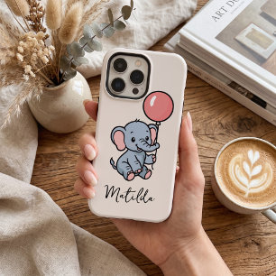 Persoonlijke Aandoenlijke Olifant met Ballon Telef iPhone 16 Pro Max Hoesje