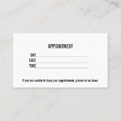 Persoonlijke aangepaste auto's, Waterverf voor war Visitekaartje (Achterkant)