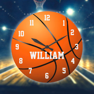 Persoonlijke aangepaste Basketball Large Clock Grote Klok