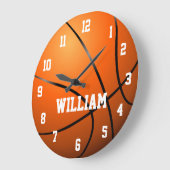 Persoonlijke aangepaste Basketball Large Clock Grote Klok (Hoek)