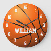 Persoonlijke aangepaste Basketball Large Clock Grote Klok (Voorkant)